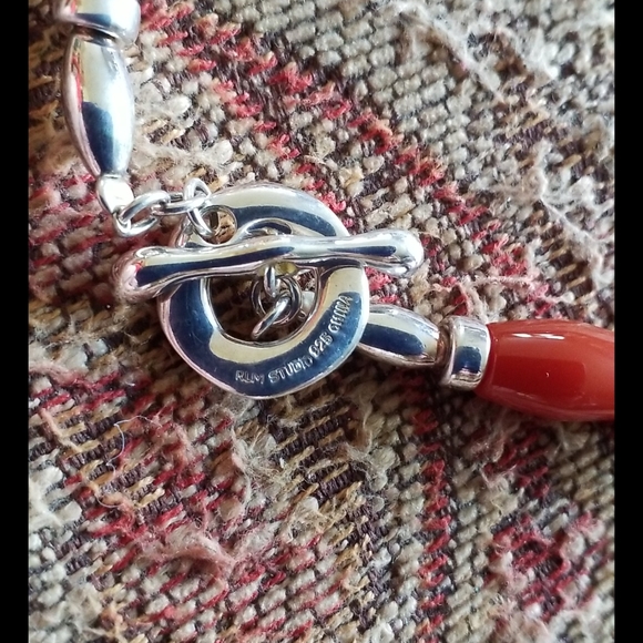 RLM Studio Sterling Silver Red Carnelian Necklace Toggle Clasp - Picture 7 of 16